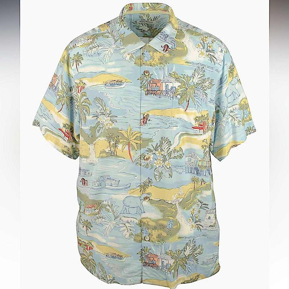 Tommy Bahama Marina Beach Robin’s Egg Blue Camp Shirt